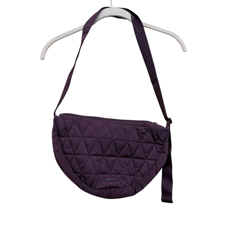 Athleta Deep Purple Quilted Crossbody Bag Like New